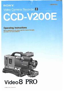 Sony CCD V 200 E manual. Camera Instructions.